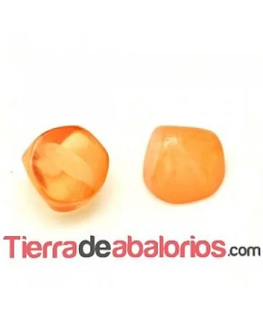 Resina Cabujón Redondo Irregular 8mm, Naranja