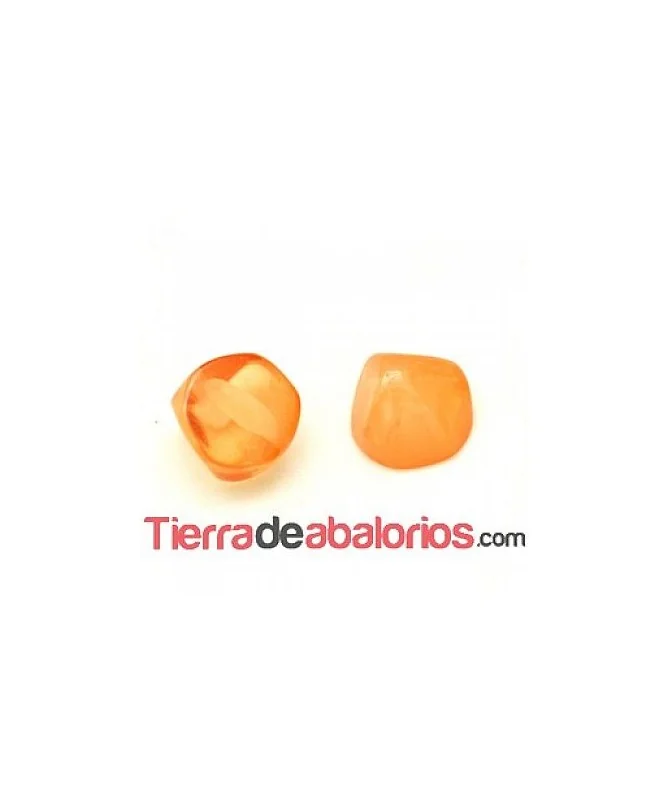 Resina Cabujón Redondo Irregular 8mm, Naranja