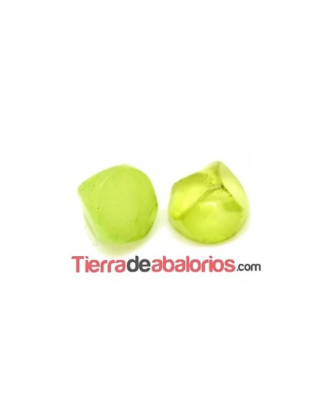 Resina Cabujón Redondo Irregular 8mm, Verde Pistacho
