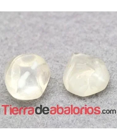 Resina Cabujón Redondo Irregular 8mm, Blanco Resina Cabujón Redondo Irregular 8mm, Blanco