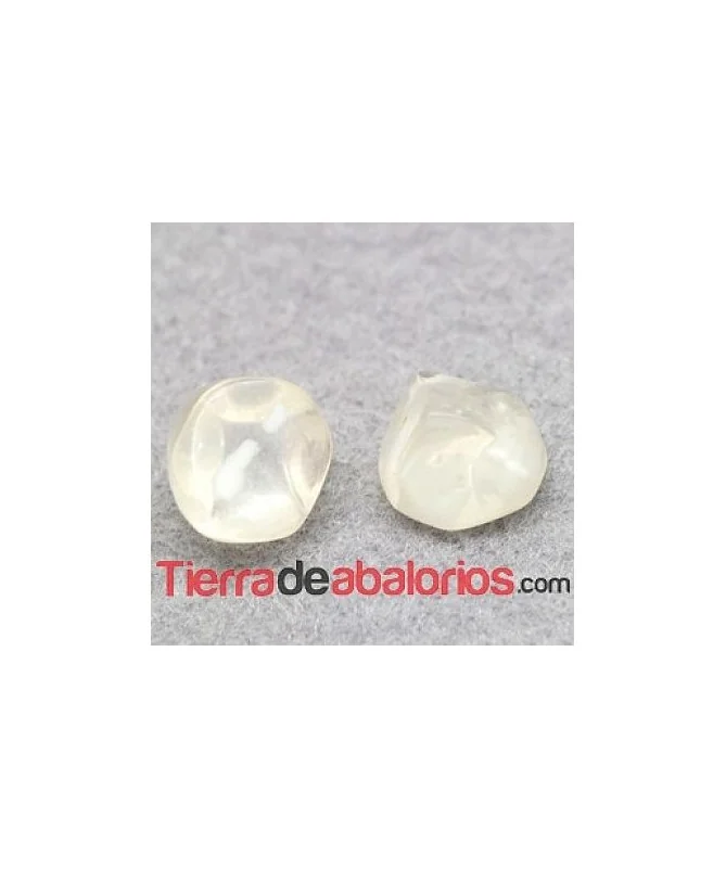 Resina Cabujón Redondo Irregular 8mm, Blanco