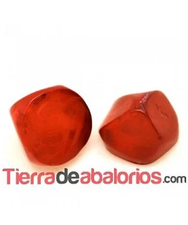 Resina Cabujón Redondo Irregular 8mm, Rojo Resina Cabujón Redondo Irregular 8mm, Rojo