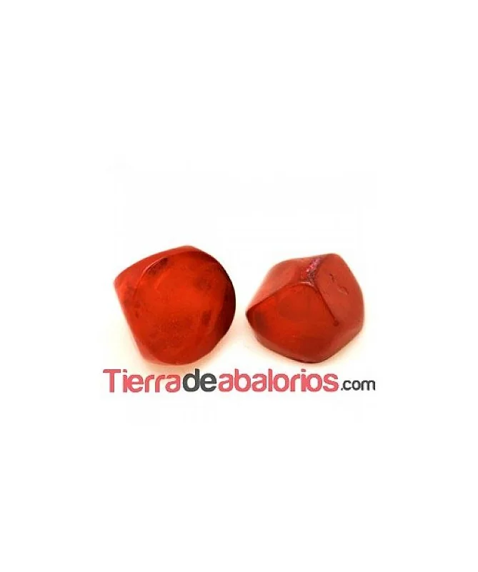 Resina Cabujón Redondo Irregular 8mm, Rojo
