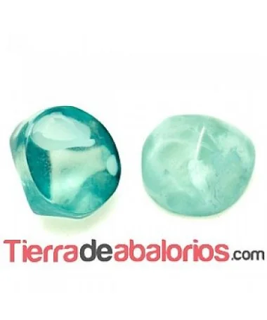 Resina Cabujón Redondo Irregular 10mm Turquesa