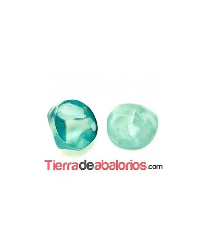 Resina Cabujón Redondo Irregular 10mm Turquesa