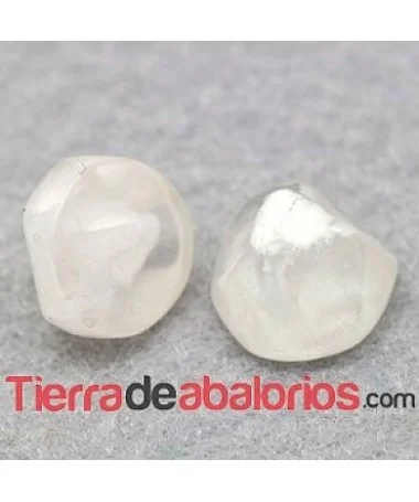 Resina Cabujón Redondo Irregular 10mm Blanco