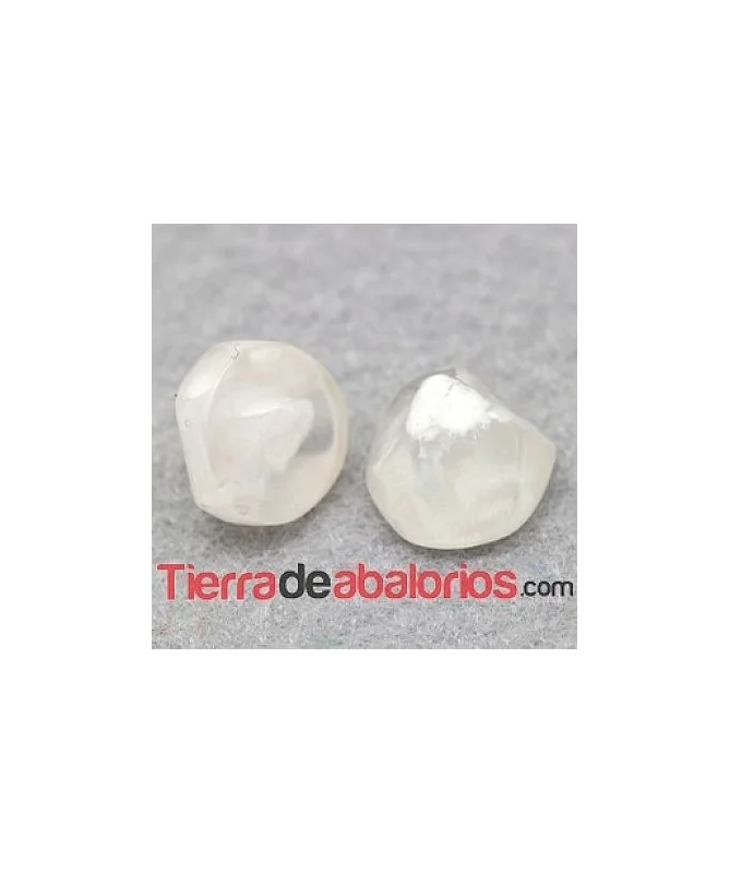 Resina Cabujón Redondo Irregular 10mm Blanco