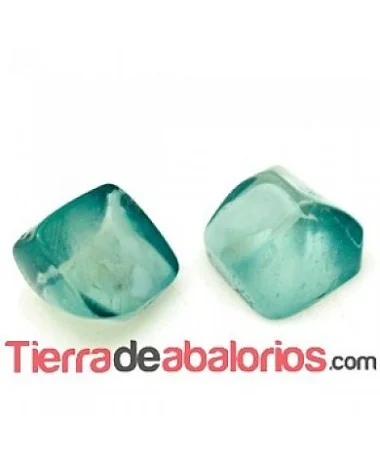 Resina Cabujón Irregular Cuadrado 9x9mm Turquesa Resina Cabujón Irregular Cuadrado 9x9mm Turquesa