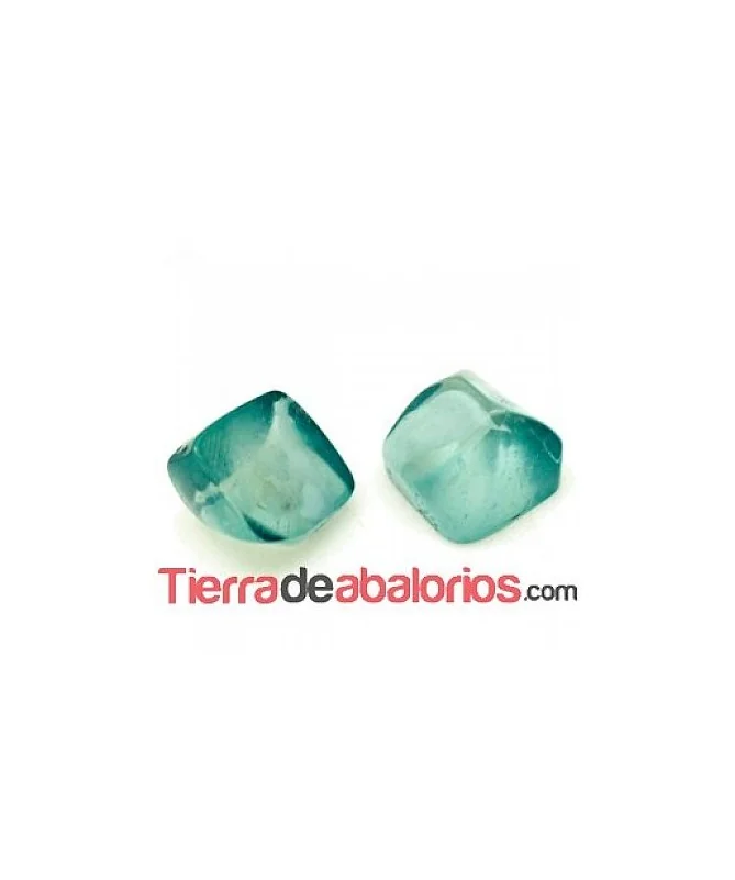 Resina Cabujón Irregular Cuadrado 9x9mm Turquesa
