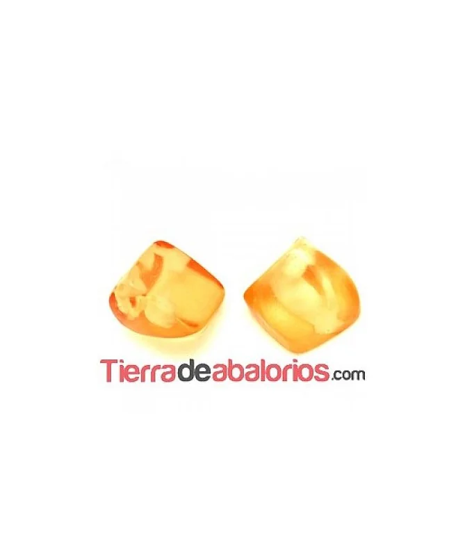 Resina Cabujón Irregular Cuadrado 9x9mm Naranja
