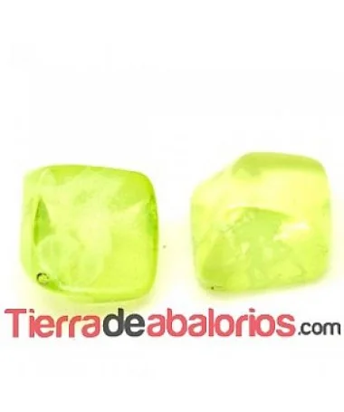 Resina Cabujón Irregular Cuadrado 9x9mm Verde Pistacho