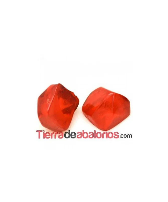 Resina Cabujón Irregular Cuadrado 9x9mm Rojo
