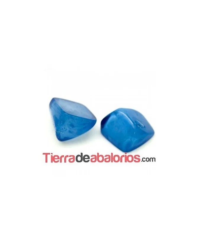 Resina Cabujón Irregular Cuadrado 9x9mm Azul