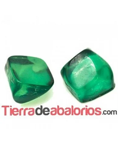 Resina Cabujón Irregular Cuadrado 9x9mm Verde Resina Cabujón Irregular Cuadrado 9x9mm Verde