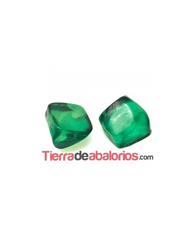 Resina Cabujón Irregular Cuadrado 9x9mm Verde