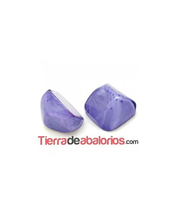 Resina Cabujón Irregular Cuadrado 9x9mm Morado