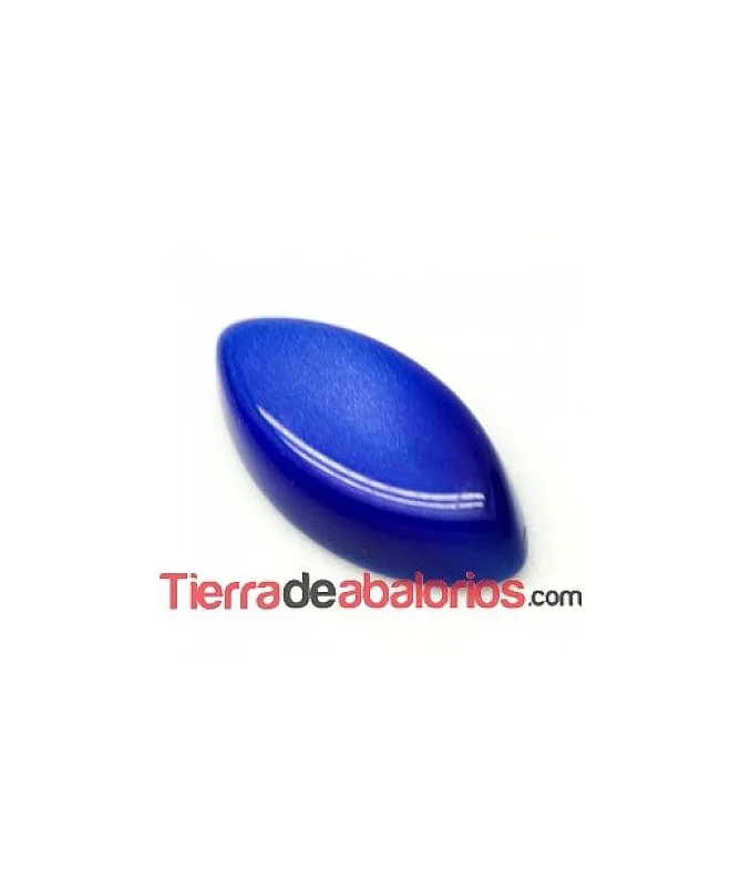 Cabujón Resina Rombo 14x7mm Azul Electrico