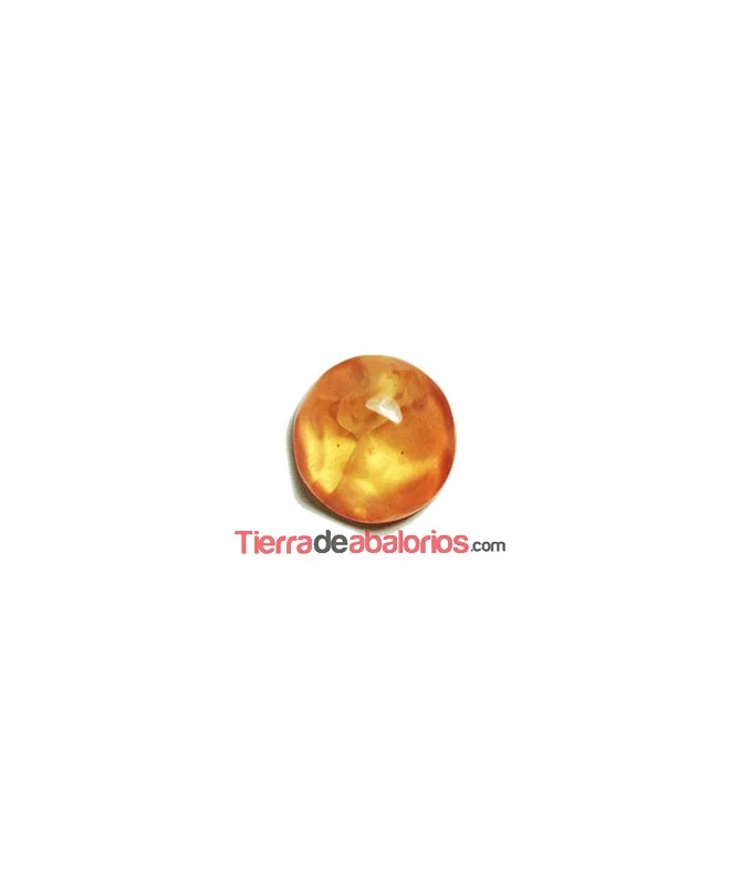 Resina Cabujón Redondo Irregular 8mm, Naranja