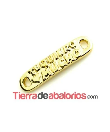 Conector Curvado Te Quiero Mucho 29x7mm, Dorado Conector Curvado Te Quiero Mucho 29x7mm, Dorado
