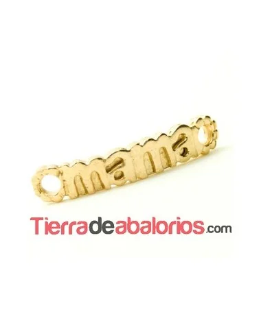 Conector Curvadao Mamá 37x8mm, Dorado Matizado Conector Curvadao Mamá 37x8mm, Dorado Matizado