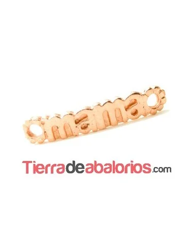 Conector Curvado Mamá 37x8mm, Oro Rosa Conector Curvado Mamá 37x8mm, Oro Rosa