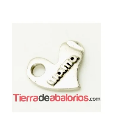 Corazón Mamá 17x14mm Plata Vieja