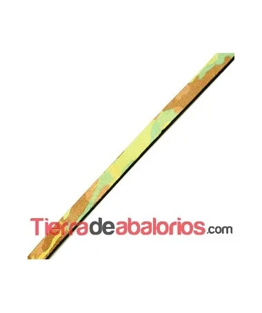 Cuero Plano Vaquetilla 10x2mm, Camuflaje Verde (metro)