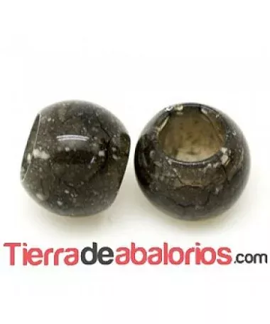 Bola Acrílica 18mm Agujero 10mm Negro Perlado