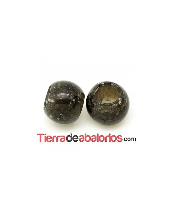 Bola Acrílica 18mm Agujero 10mm Negro Perlado Bola Acrílica 18mm Agujero 10mm Negro Perlado
