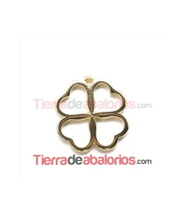 Colgante Flor de Corazones 20mm, Dorado