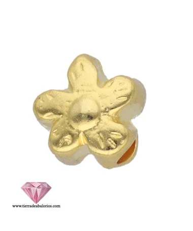 Entrepieza Flor 9mm Agujero 2,3mm, Dorada Entrepieza Flor 9mm Agujero 2,3mm, Dorada