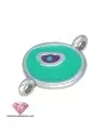 Conector Redondo Irregular 16x14mm Esmaltado, Plateado