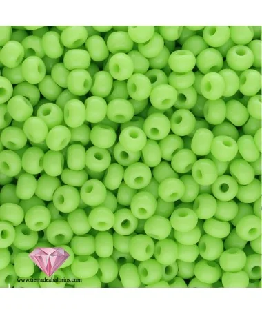 Rocalla 9/0 Verde Lima Opaco Rocalla 9/0 Verde Lima Opaco
