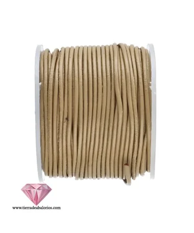 Cordón de Cuero 1mm - Beige Oscuro