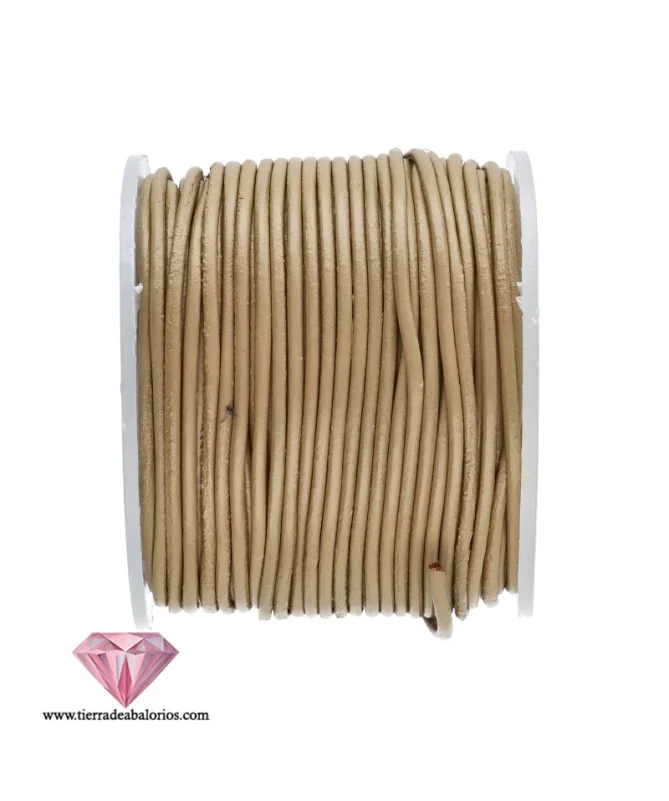 Cordón de Cuero 1mm - Beige Oscuro Cordón de Cuero 1mm - Beige Oscuro