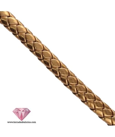 Cuero Trenzado Sintético 9mm, Oro Viejo