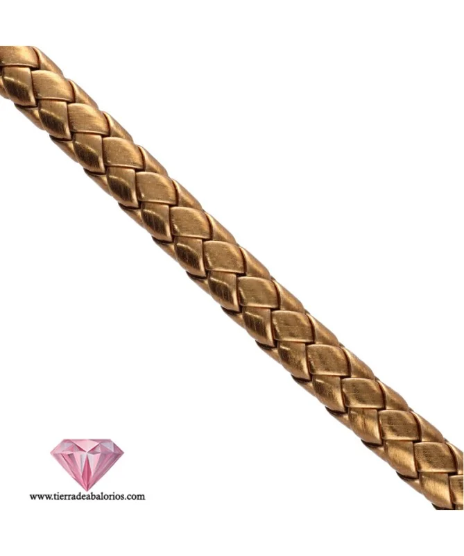 Cuero Trenzado Sintético 9mm, Oro Viejo