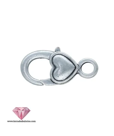 Mosquetón Corazón 30mm, Plateado