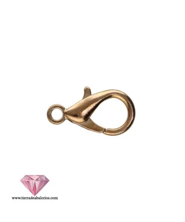 Mosquetón 21x12mm con Anilla, Oro Rosa