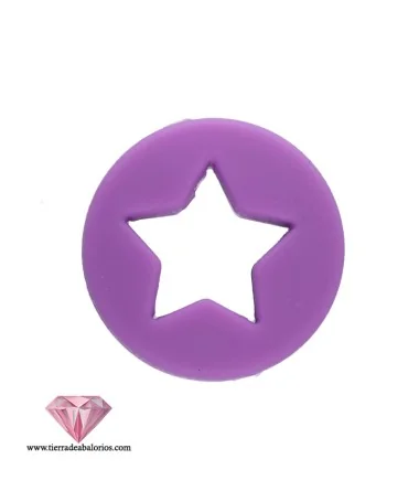 Moneda con Estrella 20x7mm Agujero 2,2mm, Morado Moneda con Estrella 20x7mm Agujero 2,2mm, Morado