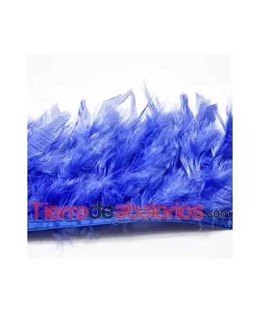 Fleco de Pluma de Pavo 10/12cm aprox. Azulón (20cm)