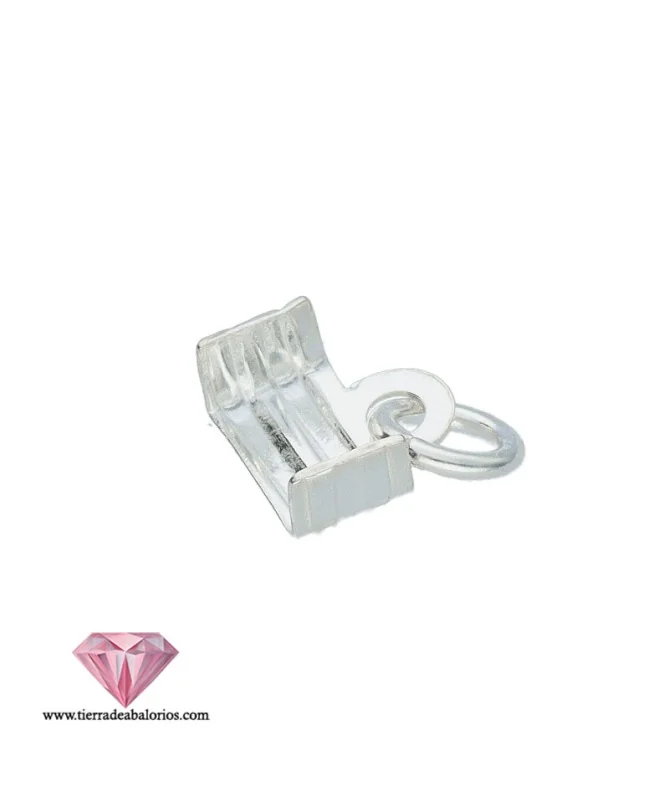 Terminal 7x6mm con Anilla, Plata de Ley