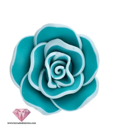 Flor Resina 30mm Agujero 1,5mm, Turquesa
