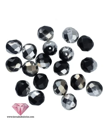 Facetada 8mm Jet-Labrador Facetada 8mm Jet-Labrador