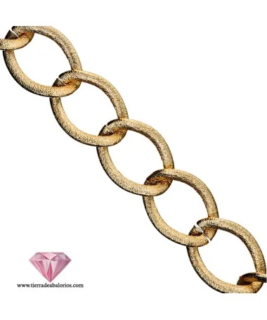 Cadena de Aluminio 46x34mm, Dorado Mate Rugoso Cadena de Aluminio 46x34mm, Dorado Mate Rugoso