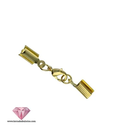 Mosquetón 12mm con anillas y Terminales 7x4mm, Dorado