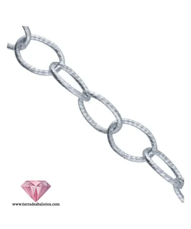Cadena de Aluminio 18x14mm, Plata Vieja Brillante Cadena de Aluminio 18x14mm, Plata Vieja Brillante