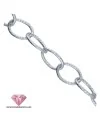 Cadena de Aluminio 18x14mm, Plata Vieja Brillante