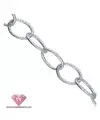 Cadena de Aluminio 18x14mm, Plata Vieja Brillante
