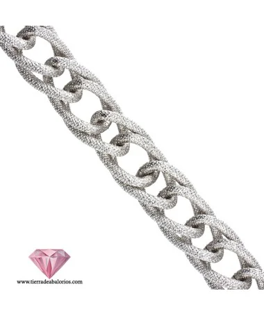Cadena de Aluminio Eslabón 23x13mm, Plateada Cadena de Aluminio Eslabón 23x13mm, Plateada